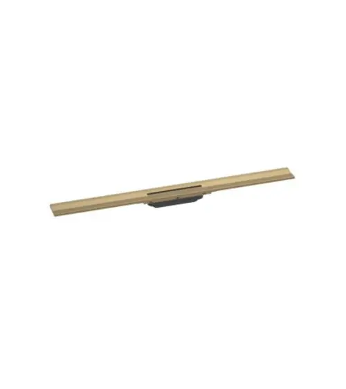 Hansgrohe Duschrinne in gebürstetem Bronze-Finish, mit schmaler, langer Form für die Wandmontage, geeignet für eine flexible Anpassung in der Duschzone.